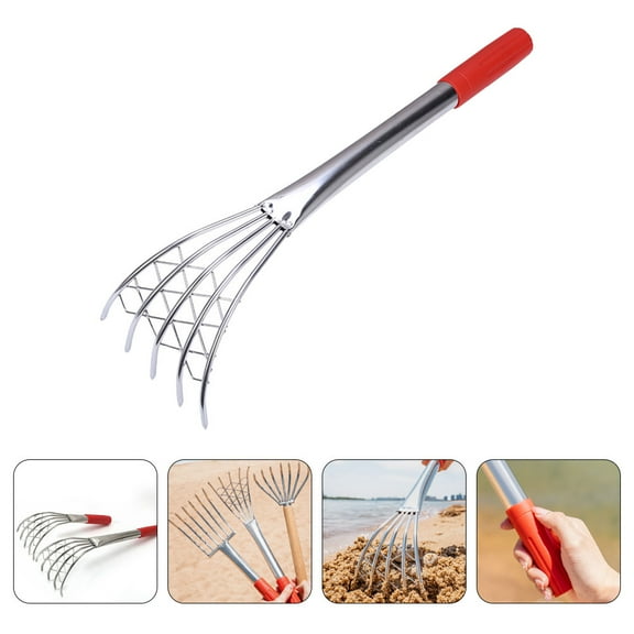 STOBOK Clam Rake Stainless Steel Plastic for Beach Efficient Shell Digging