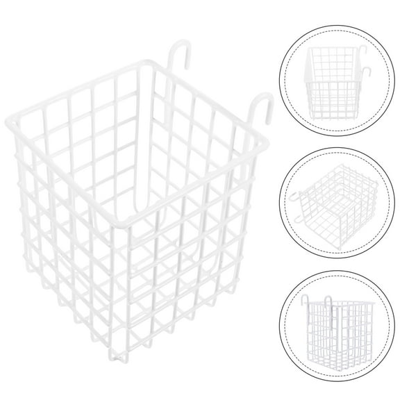 STOBOK Hanging Baskets for Kitchen White Wire Storage with Rust Resistant Finish 1Pcs