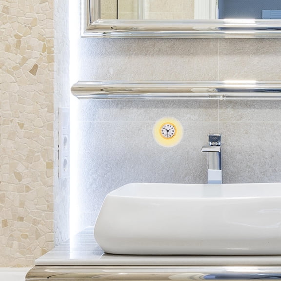 STOBOK Silicone and Plastic Bathroom Clock, Waterproof and Stylish, Yellow for Home