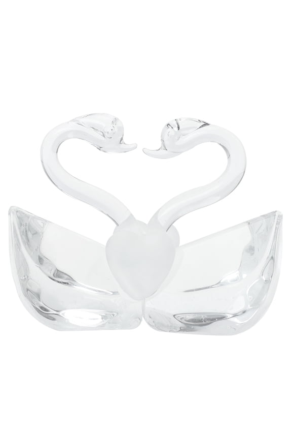 Swan Decorations White Crystal Swan Figurine Gift for Couples 1Pcs