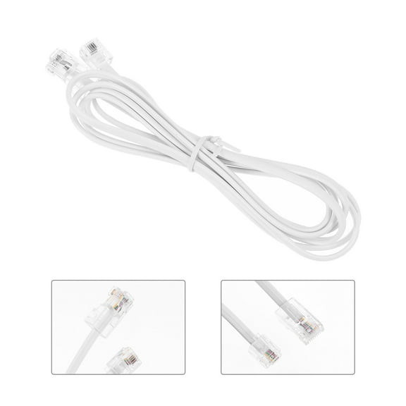 STOBOK 1Set Telephone Cord White Copper Satin for General Users Phone Line Cord