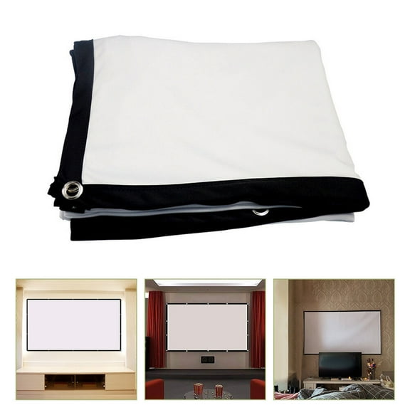 STOBOK Anti Crease Projector Screen White Polyester Foldable for Classroom and Camping