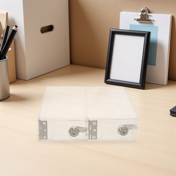 STOBOK Transparent Lockable Cell Phone Storage Cabinet with Acrylic Doors for Office Security and Employee Use