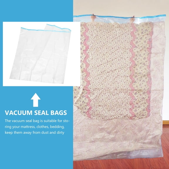 STOBOK Transparent Mattress Vacuum Bag for Storage Reusable Vacuum Compression Space Saver for Clothes Bedding