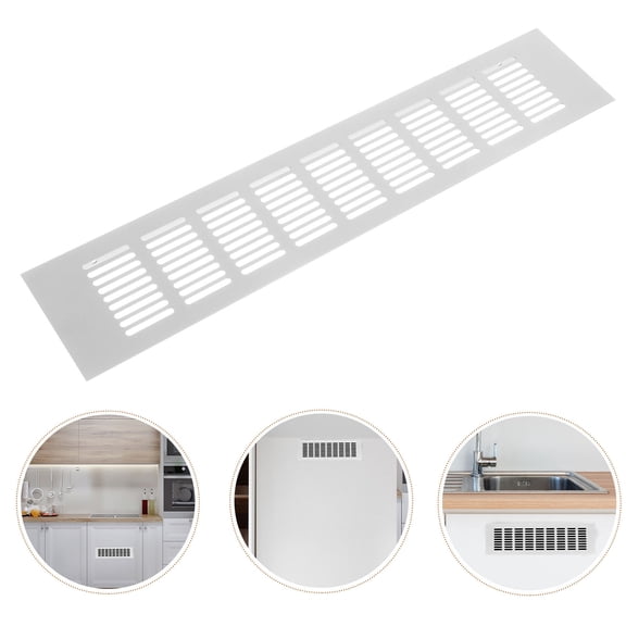 STOBOK Rectangular Silver Air Vent Grille Durable Aluminum Alloy Cabinet Vent