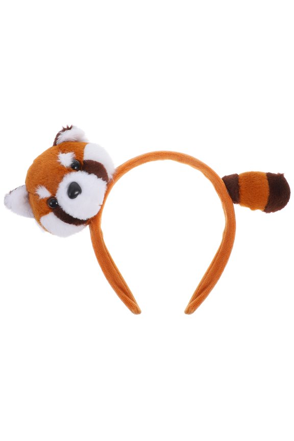 Adorable Raccoon Plush Headband with Bear Ears for Face Washing and Costume Parties