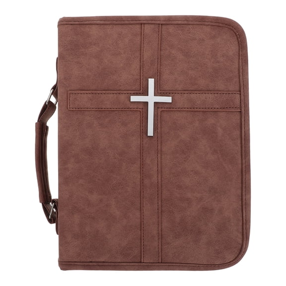 STOBOK Secure Zipper Vintage PU Bible Carrying Bag with Storage Pockets for Office