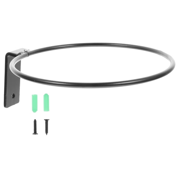 STOBOK Metal Wall Pot Holder Wall Mounted Flower Pot Rack Black 1Set