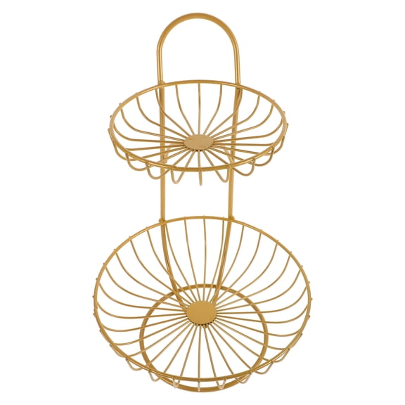 STOBOK Wire Basket Fruit Holder Fruit Platter Tray Iron Fruit Display Elegant Sand Finish 1Pack