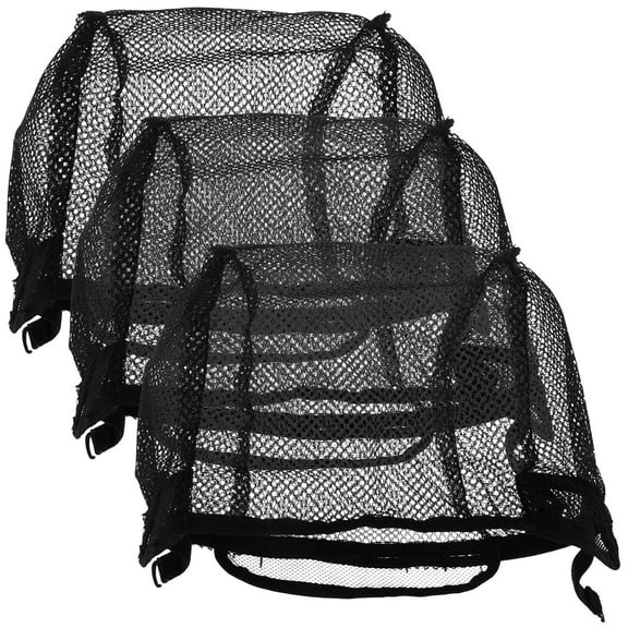 STOBOK 3 Pcs Hair Weaving Net Durable for Women Wig Accessories Black Fabric