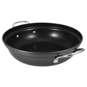 STOBOK Large Capacity Iron Wok - Black, High Heat, Easy to Clean, Ideal for Kitchen