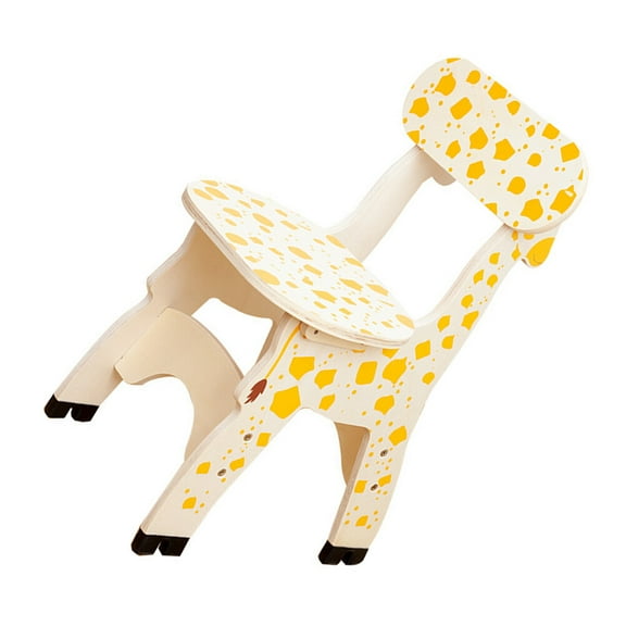 STOBOK Kids Back Chair Wood Giraffe Design Seat Enjoyment for Children's Playroom 1 Set