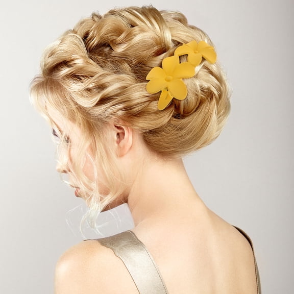 STOBOK Yellow Flower Clip for Hair Quick Curl Air Curling Rod Secure Hold Hair Accessory