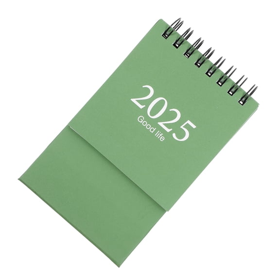 STOBOK Small Desk Calendar 2024 to 2025 with Green Base for Daily Schedule and Office Desk Decoration