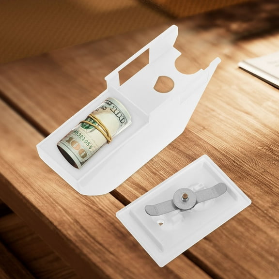 STOBOK White Socket Key Storage Box with Builtin Safe for Money and Keys