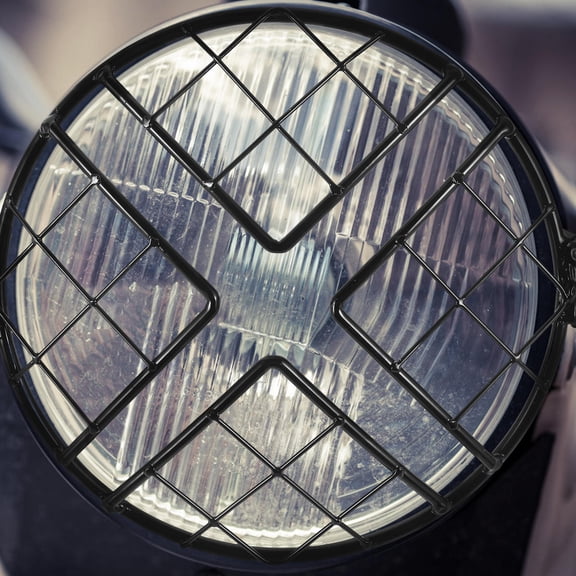STOBOK Black Motorcycle Headlight Guard with Grid Design for Optimal Light Transmission and Style