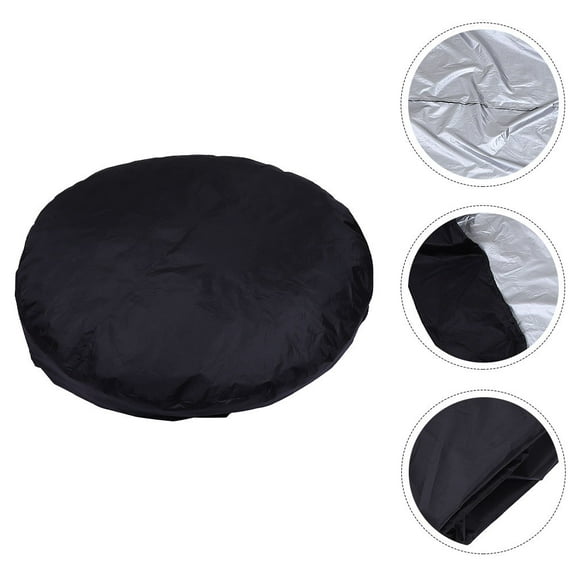 STOBOK tub cover Black Polyester Leaf Protection Outdoor Use 1Pack