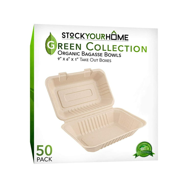 Biodegradable Take Out Food Containers Microwaveable, Disposable Takeout  Box to Carry Meals Togo. Great for Restaurant Carryout or Party Take Home  Boxes 