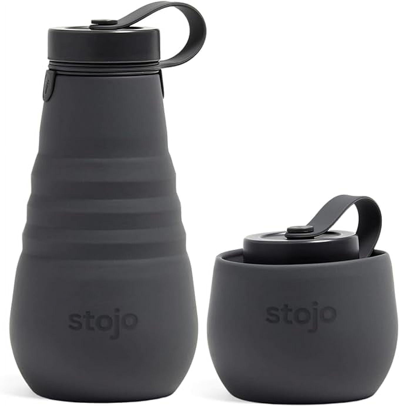 STOJO Collapsible Water Bottle Carbon Gray, 20oz / 592ml LeakProof