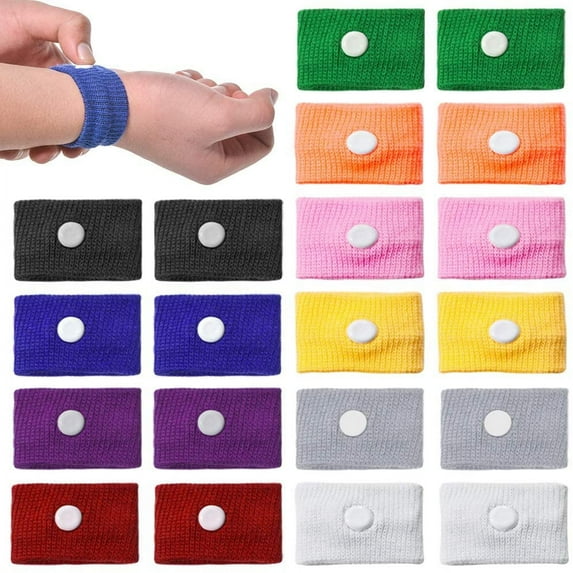 STONCEL 10 Pairs Motion Sickness Wristbands for Kids Bracelet, Pregnancy Anti Nausea Wristband for Sea Car Flying Pregnant Travel Sickness, Seasick Wristband for Pregnancy Child Adults (10 Colors)