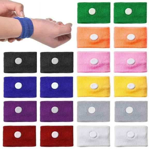 STONCEL 10 Pairs Motion Sickness Wristbands for Kids Bracelet, Pregnancy Anti Nausea Wristband for Sea Car Flying Pregnant Travel Sickness, Seasick Wristband for Pregnancy Child Adults (10 Colors)