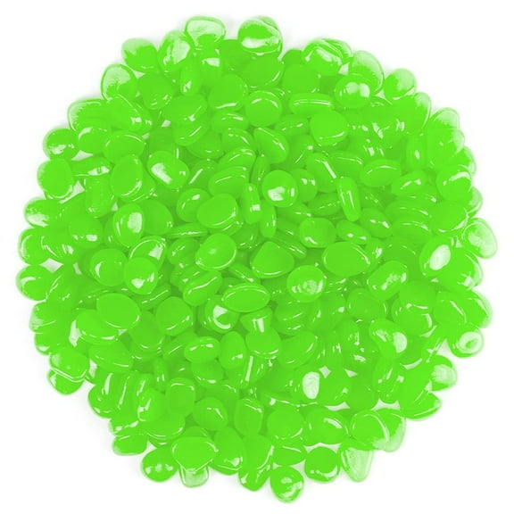 STONCEL 1000PCS Green Long Term Glowing Decorative Stone, Glow in The Dark Rocks Light Perfect Indoor Outdoor Decor Fit for Garden Sidewalk Fish Tank Grass Flower Pots (0.3-04in/0.8-1cm)