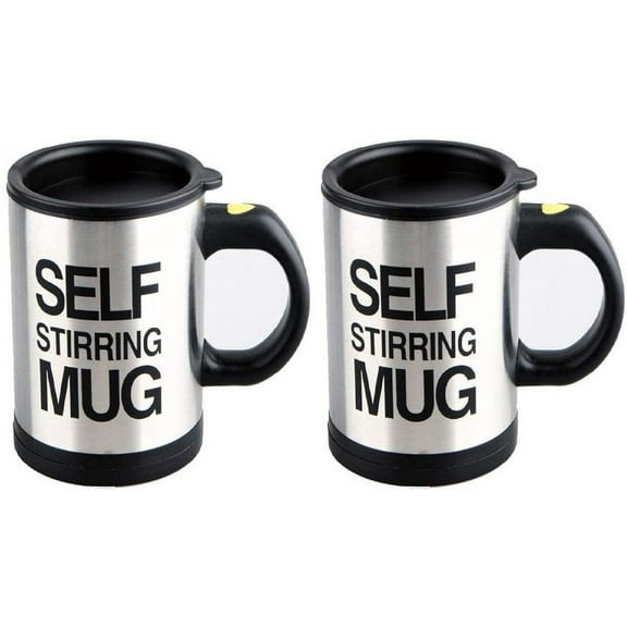 STONCEL 2 PCS Self Stirring Mug Automatic Mixing Cup Stainless Steel Electric Rotating Functional Coffee Cup