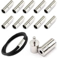 thumbnail image 1 of STONCEL 20 PCS Cord End Caps for Jewelry Making, Push Clasps for Leather Rope Necklace Bracelet Buckle (Silver, 4mm), 1 of 5