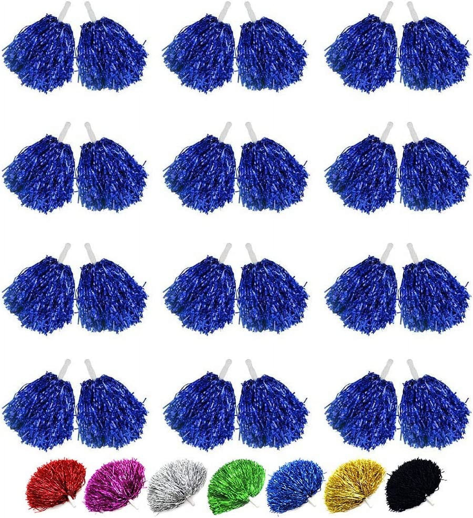 STONCEL 24PCS Cheerleading Poms Squad Spirited Fun Cheering Metallic