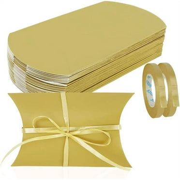 STONCEL 30 Pcs Pillow Gift Box, Kraft Small Gift Boxes for Chocolate Candy Jewelry Presents, Tiny Favor Boxes for Party Wedding Birthday (Gold)