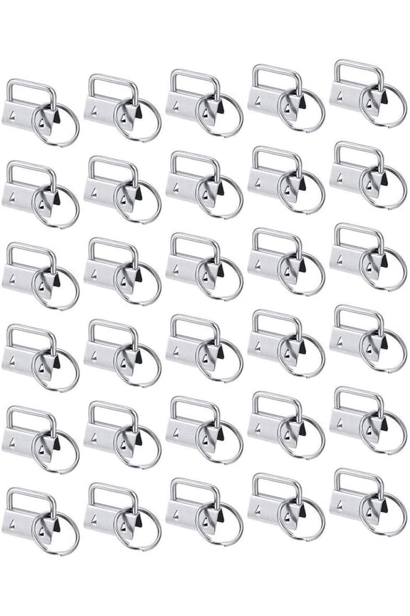30PC Key Fob Hardware and Wristlet Sets with Key Rings (1 inch)