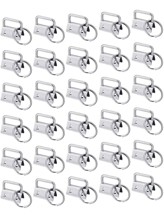 30PC Key Fob Hardware and Wristlet Sets with Key Rings (1 inch)
