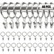 60 Pack 1.26in Window Curtain Ring with Clip Rustproof Vintage for ...