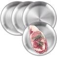 thumbnail image 1 of STONCEL 4PCS Stainless Steel Round Plates, Matte Polished Shatterproof Dinner Plates, Eco-Friendly Metal Dinner Dishes for Picnic Outdoor Camping (20cm/7.87inch), 1 of 7