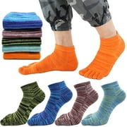 STONCEL 5 Pairs Toe Socks for Men, Breathable Soft Ankle Socks Toe Separator Sock, Cotton Low Cut Five Finger Sock with Toes for Sports Working