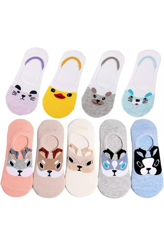 Casual Low Cut Ankle Socks Girls, Women No Show Socks with No Slip Liner Grip Breathable Liner Short Crew Socks (9 Pairs)