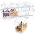 thumbnail image 1 of STONCEL Clear Seasoning Box, 4 Piece Seasoning Rack Spice Pots, Plastic Storage Container Condiment Jars with Lids and Spoon, Kitchen Organization Containers for Spice, Salt, Sugar, Cruet, 1 of 7