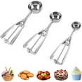 thumbnail image 1 of STONCEL Cookie Scoop Set of 3, Ice Cream Scooper with Trigger Release, Small/Medium/Large Stainless Steel Tablespoon Dough Scoop, for Melon Baller Baking Meatball Muffin, 1 of 6