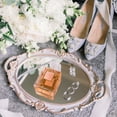 thumbnail image 1 of STONCEL Decorative Mirror Tray, Vintage Oval Display Tray for Perfume, Makeup, Jewelry, Cosmetic Tray, Serving Tray for Dressing Room, Bedroom, Living Room,Grey Gold, 1 of 7