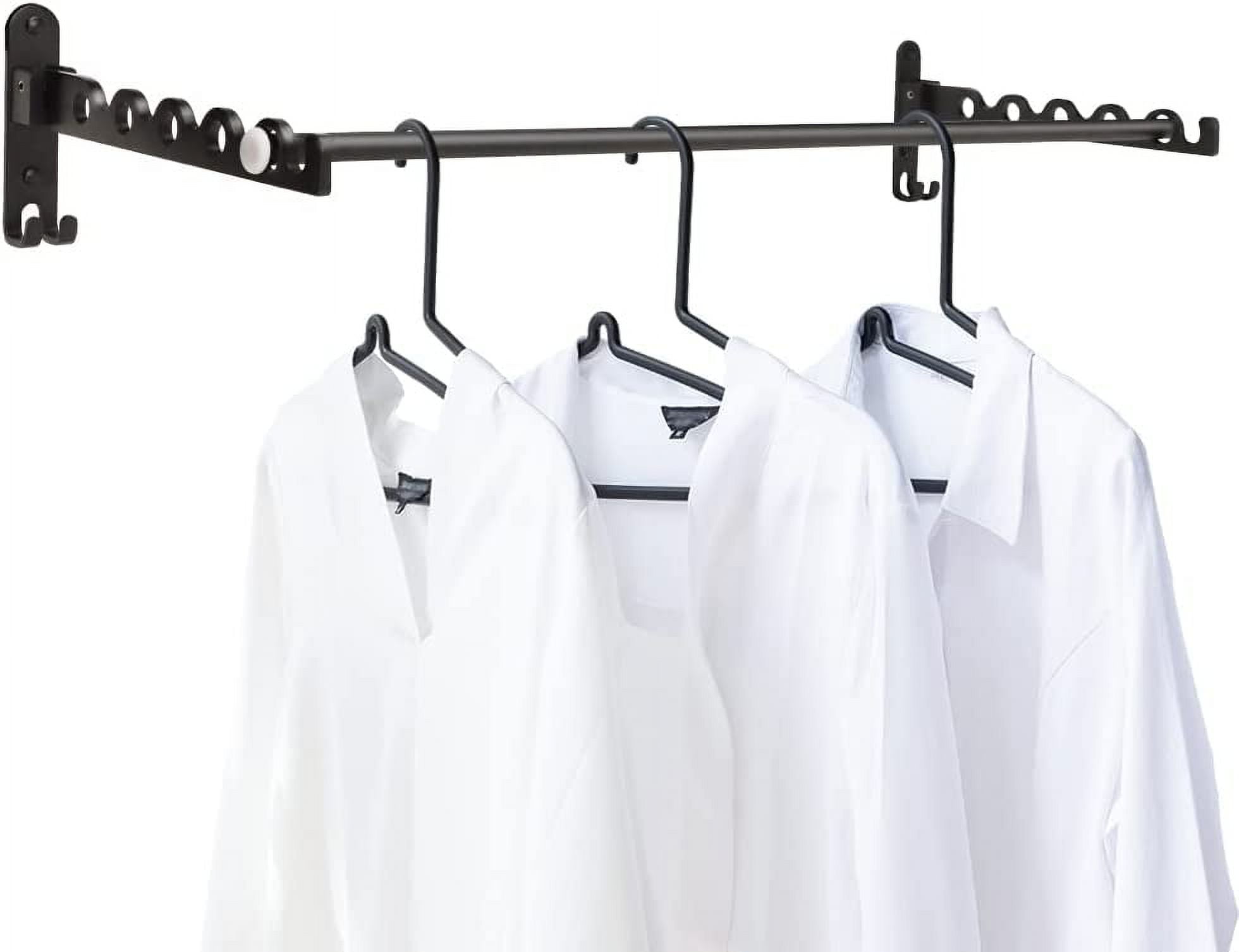 STONCEL Foldable Wall Mounted Clothes Hanger, Laundry Room Clothes ...