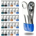 thumbnail image 1 of STONCEL Heavy Duty Clothes Pins, 30Pcs Stainless Steel Strong Clothespins, Colored Beach Towel Clips, Utility Small Clothes Clip for Hanging Clothes, Crafts, Beach Towel, Sock, Fabric (Style A), 1 of 7