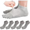 thumbnail image 1 of STONCEL Men's Gray Cotton Low-Cut 5-Pack Breathable and Soft Toe Socks, 1 of 8
