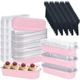 thumbnail image 1 of STONCEL Mini Loaf Pans With Lids and Spoons, 6.8oz Aluminum Foil Baking Pans, Rectangle Cupcake Baking Cups Muffin Tins, Small Cake Pans for Bread, Brownie, Cheesecake (50 Pack, Pink), 1 of 7