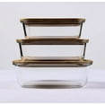 thumbnail image 1 of STONE & CLAY Food Storage Containers Set - Glass Meal Prep Lunch Boxes with Bamboo Lids - Reusable, Microwavable, & Dishwasher Safe - 3 Rectangle Containers - Small (35oz), Medium (51oz), Large (76oz), 1 of 5