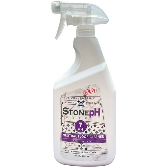 STONE PH Neutral Floor Cleaner Kitchen & Home Cleaning Surfaces: Safe, Purple, Spray, Marble, Granite, Quartz, Travertine, Non Abrasive & Non Toxic, Biodegradable, Lavender, (25 fl. Oz)