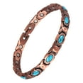 thumbnail image 1 of STONE ROCK - Blue Turquoise Copper Bracelets for Women or Men - 99.99% Solid Pure Copper Magnetic Bracelets Adjustable, 1 of 7