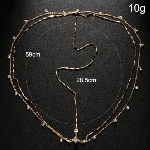 STONEFANS Rhinestone Head Chain Bride Headpiece Wedding Headbands Chain Layered Festival Prom Hair Accessories for Women