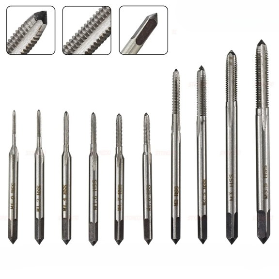 STONEGO 10PCS Tap Drill Bits Set - HSS6542 High-Speed Steel, Sizes M1 to M3.5; Metric Thread Tap for Precision Tapping in Metal, Wood, and Plastic, Ideal for DIY and Professional Use