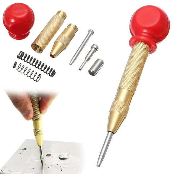 STONEGO 1PC/2PCS 130mm Automatic Center Punch Bit - Spring-Loaded for Precision Marking, Ideal for Starting Hole Center Pin Punching in Metal and Woodworking Projects
