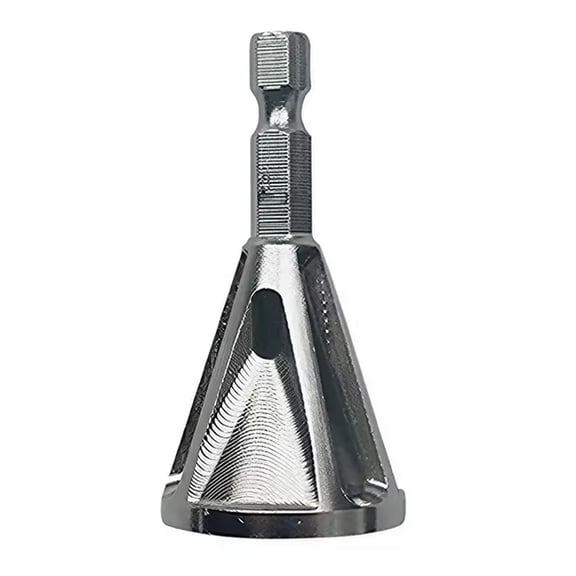 STONEGO 1PC/2PCS Chamfering Device - Deburring and External Chamfering Tool with Triangle and Hexagonal Shank Chuck for Electric Drills, Ideal for Metal, Wood, and Plastic Edge Finishing